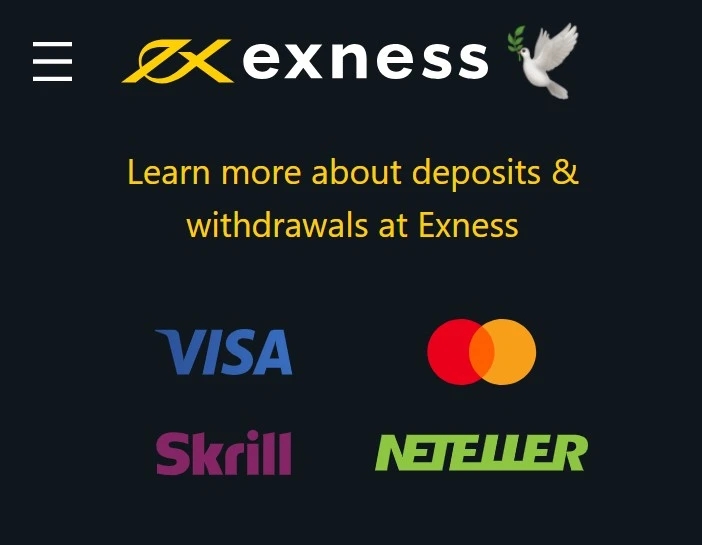 Exness经纪商的存款选择和费用